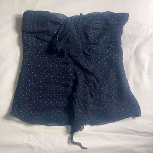 Strapless black and soft pink polka dot The Limited Size 2 top